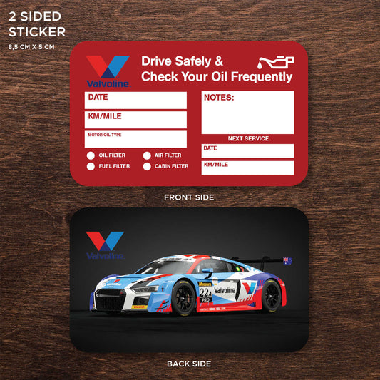 Valvoline Oil Double Sided Drive Safely & Check Oil Frequently Vinyl Decal Sticker