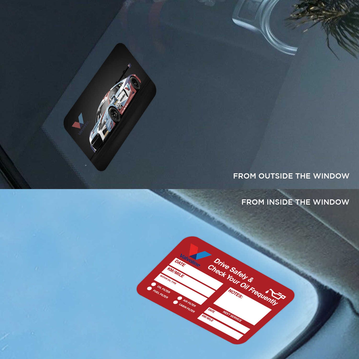 Valvoline Oil Double Sided Drive Safely & Check Oil Frequently Vinyl Decal Sticker