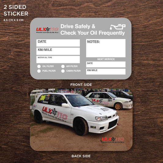 ULX Oil Double Sided Drive Safely & Check Oil Frequently Vinyl Decal Sticker