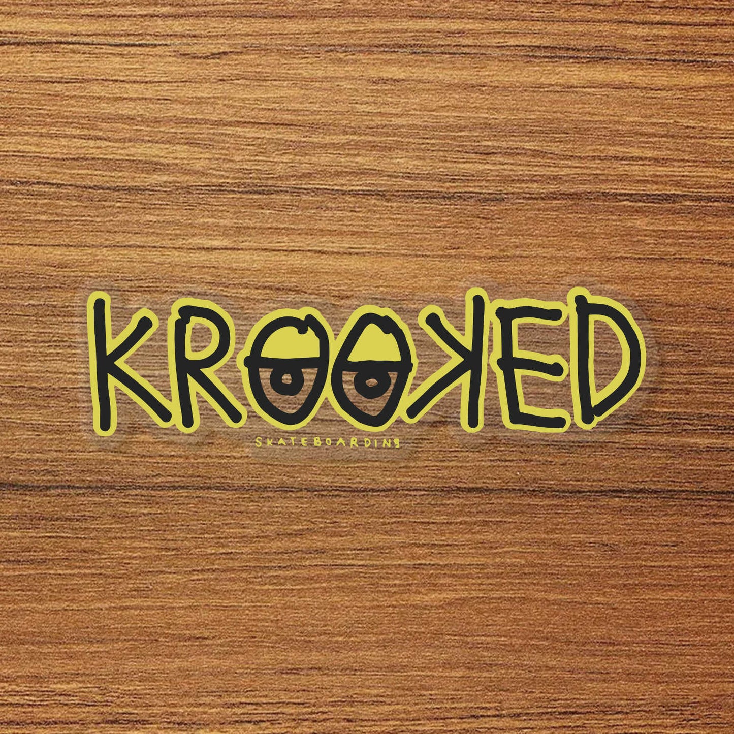 Krooked Eyes Skateboard Logo Vinyl Decal Sticker – Waterproof & UV Resistant