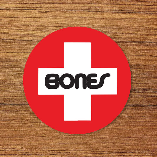 Bones® Bearings Swiss Skateboard Logo Vinyl Decal Sticker – Waterproof & UV Resistant