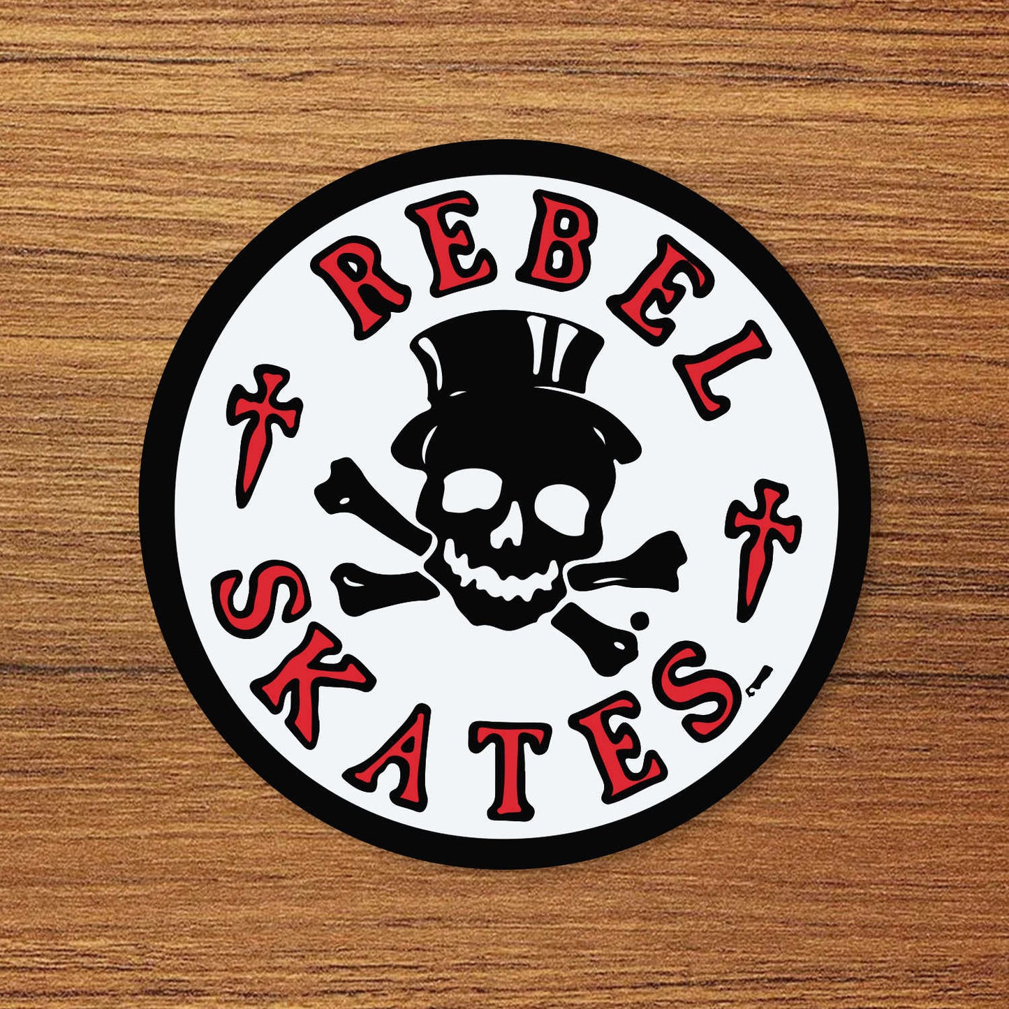 Rebel Skates Skateboard Logo Vinyl Decal Sticker – Waterproof & UV Resistant