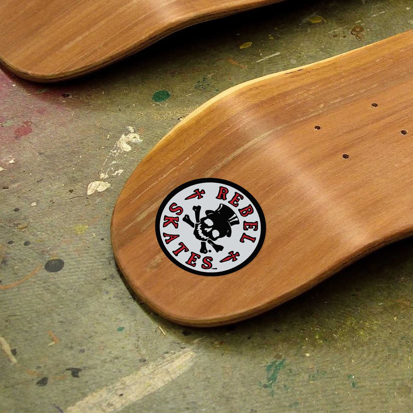 Rebel Skates Skateboard Logo Vinyl Decal Sticker – Waterproof & UV Resistant