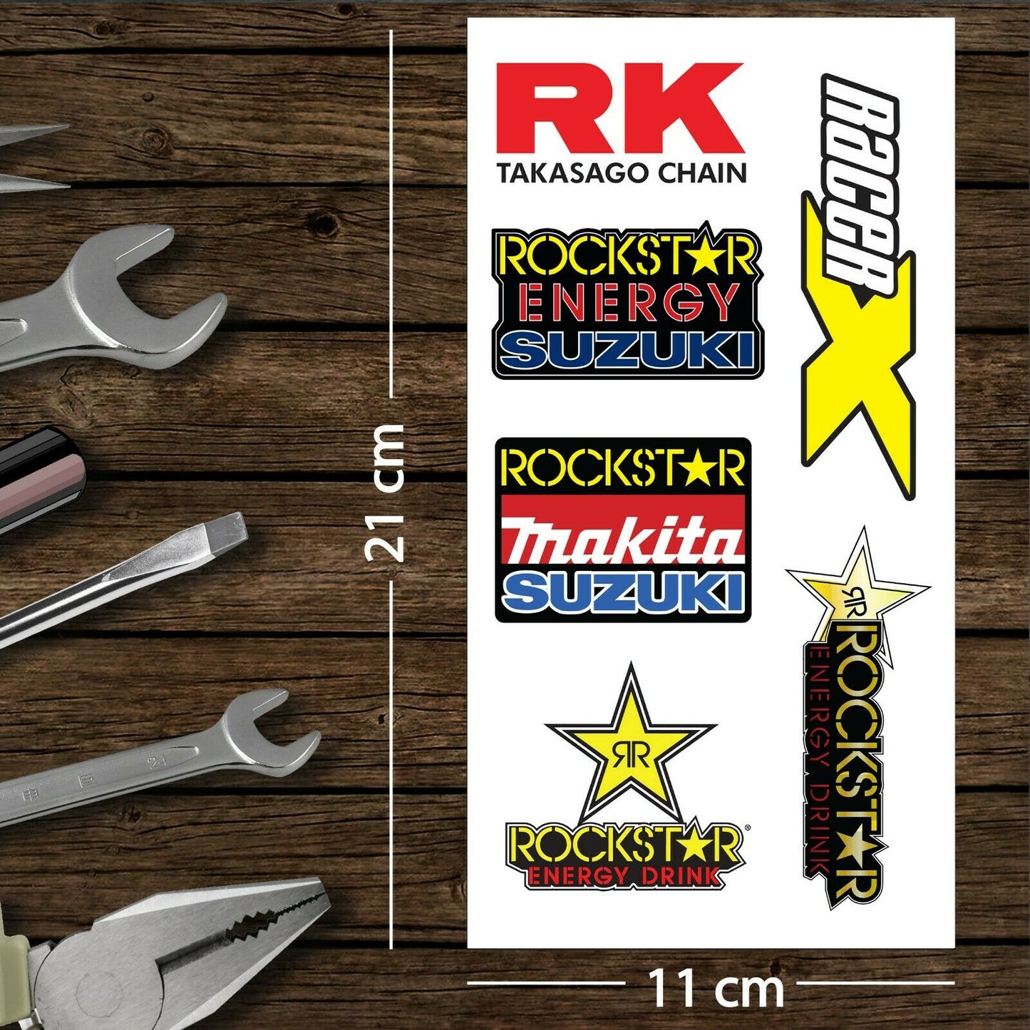 Assorted Motorcycle Bike Stickers Set Pack 16 Racing Decal