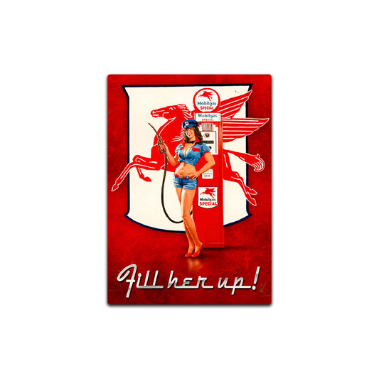 Mobil Gas PinUp Girl Sticker