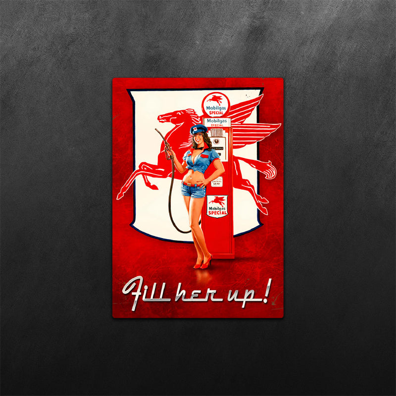 Mobil Gas PinUp Girl Sticker