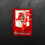 Mobil Gas PinUp Girl Sticker