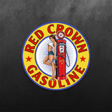 Red Crown Gasoline PinUp Girl Sticker