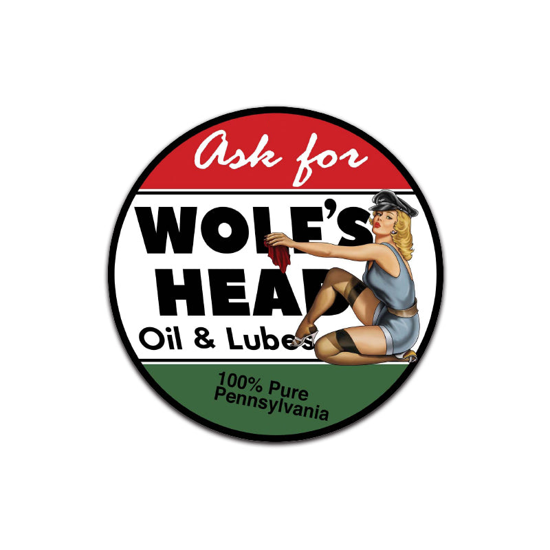 Wolf's Head PinUp Girl Sticker