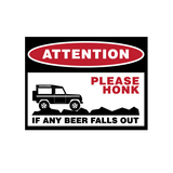 Please Honk Land Rover Attention Sticker-0