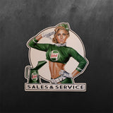 Castrol Sales Service PinUp Girl Sticker