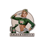 Castrol Oil Pinup Girl and Retro Car Decal Stickers