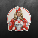 Mobil Oil PinUp Girl Sticker