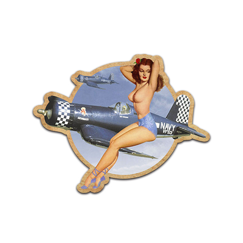 Navy Hellcat F6F PinUp Girl Sticker
