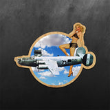 Mitchell B-25 Bomber PinUp Girl Sticker