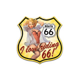 Route 66 HWY PinUp Girl Sticker