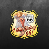 Route 66 HWY PinUp Girl Sticker