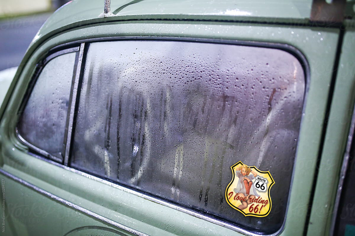 Route 66 HWY PinUp Girl Sticker