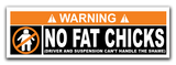 Warning No Fat Chicks Sticker