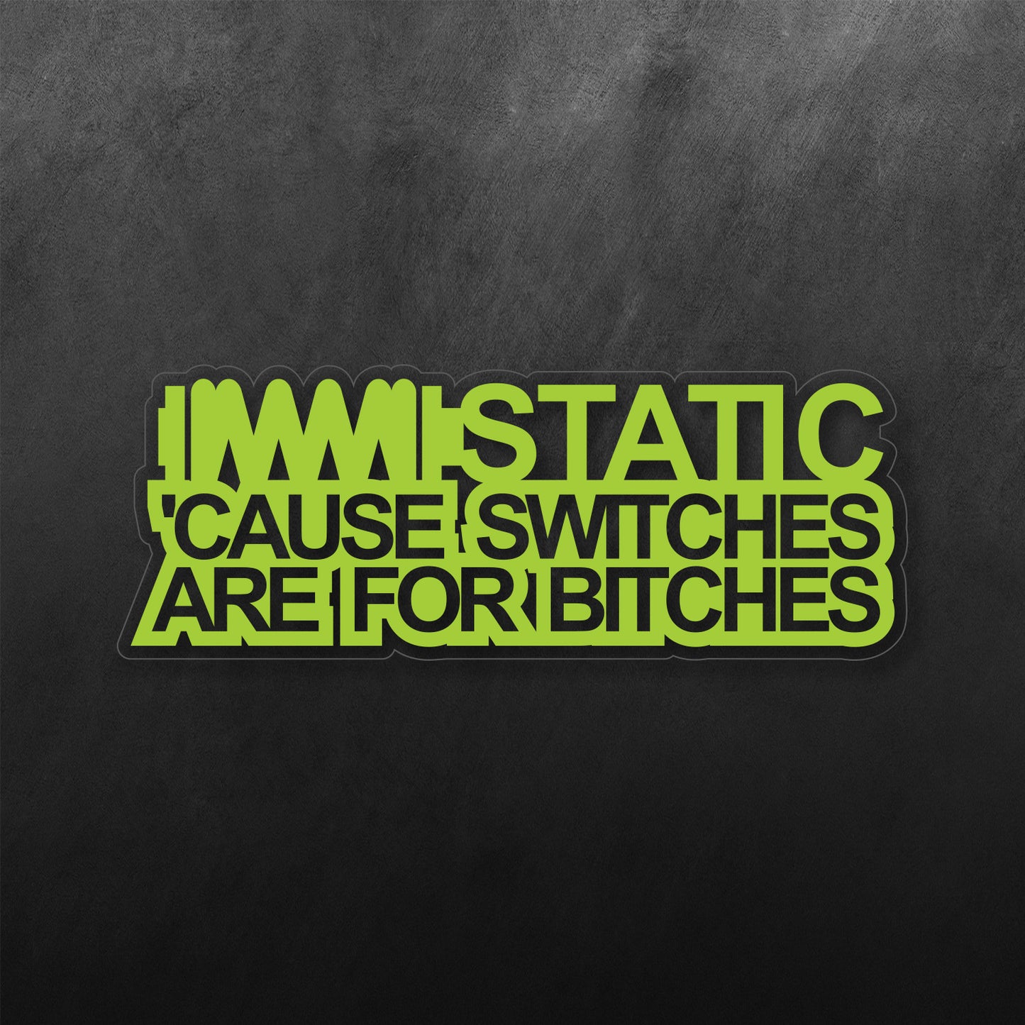 Static Cause Switches Are Bitches Sticker