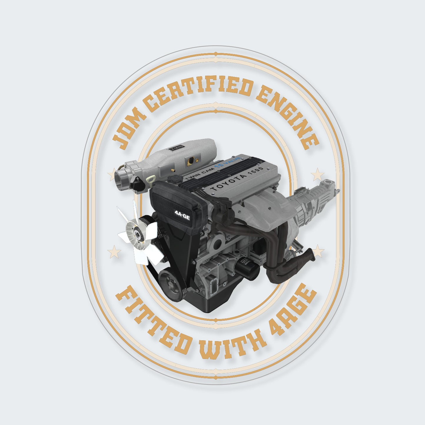 4AGE Engine JDM Sticker for Toyota Sprinter and Corolla