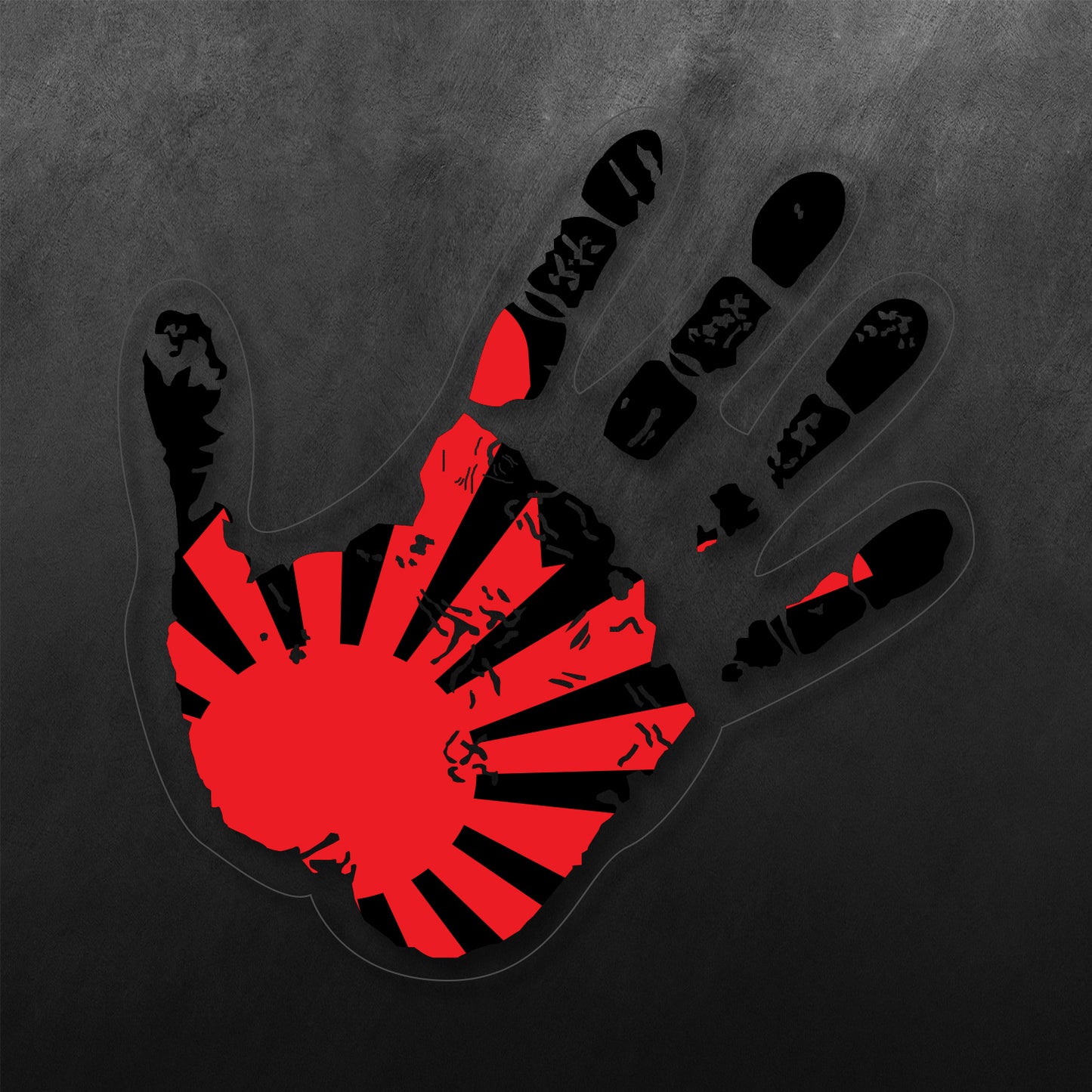 JDM Hand Rising Sun Print Sticker