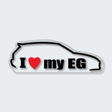 I Love My EG Hatchback Sticker