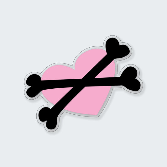 JDM Heart Pirate Skull Sticker