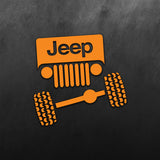 Face Front View Sticker for Jeep