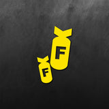 Double Torpedo F Bomb Sticker
