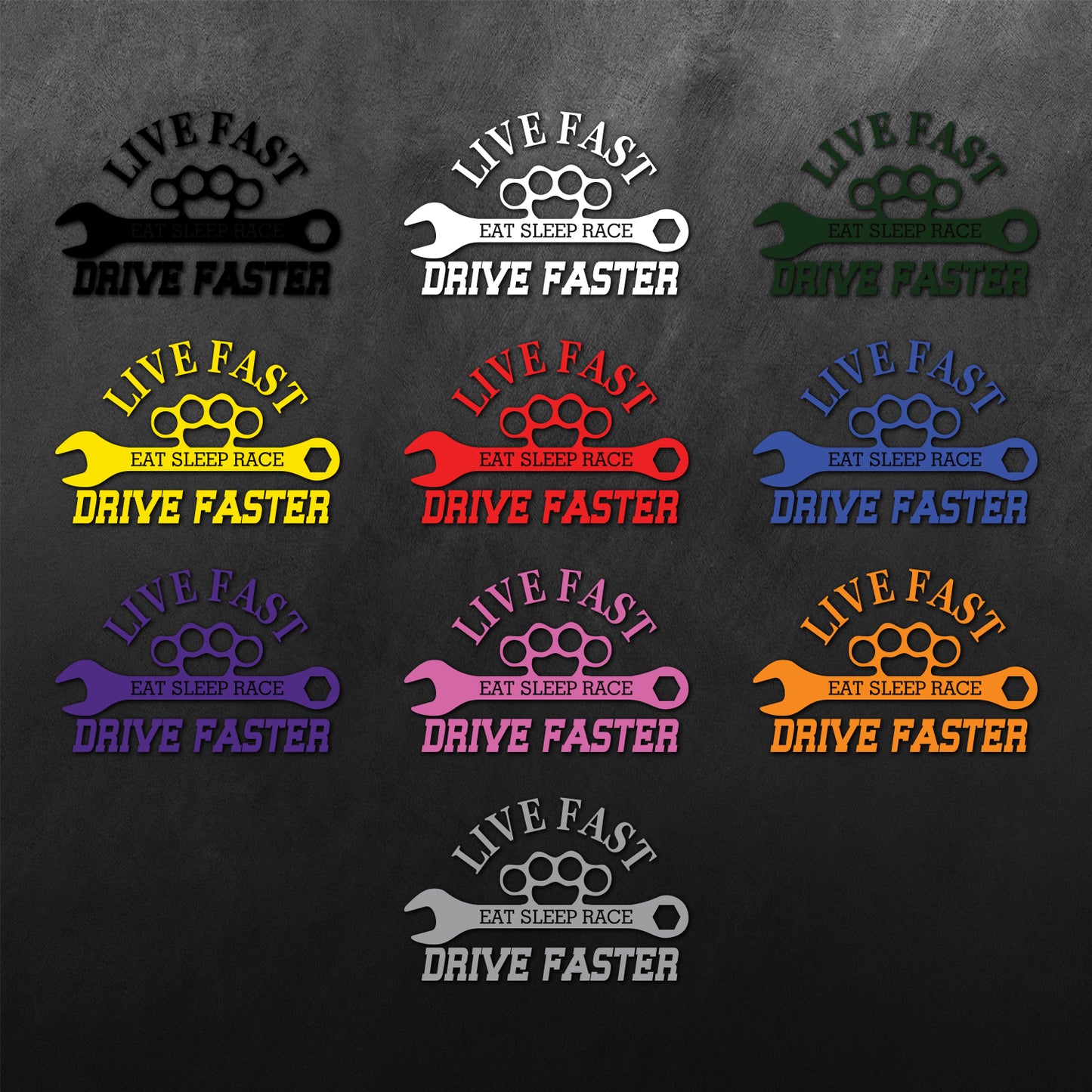 Live Fast Eat Sleep Race Sticker