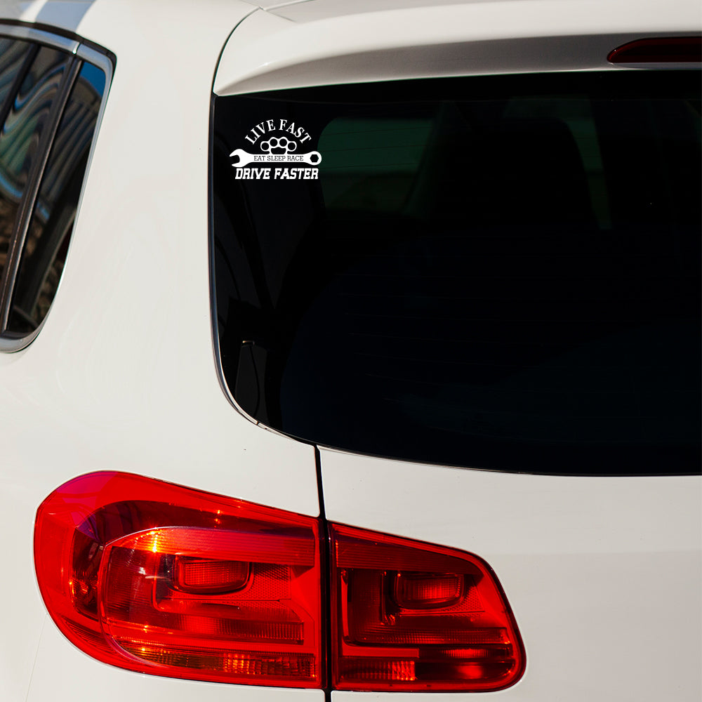 Live Fast Eat Sleep Race Sticker