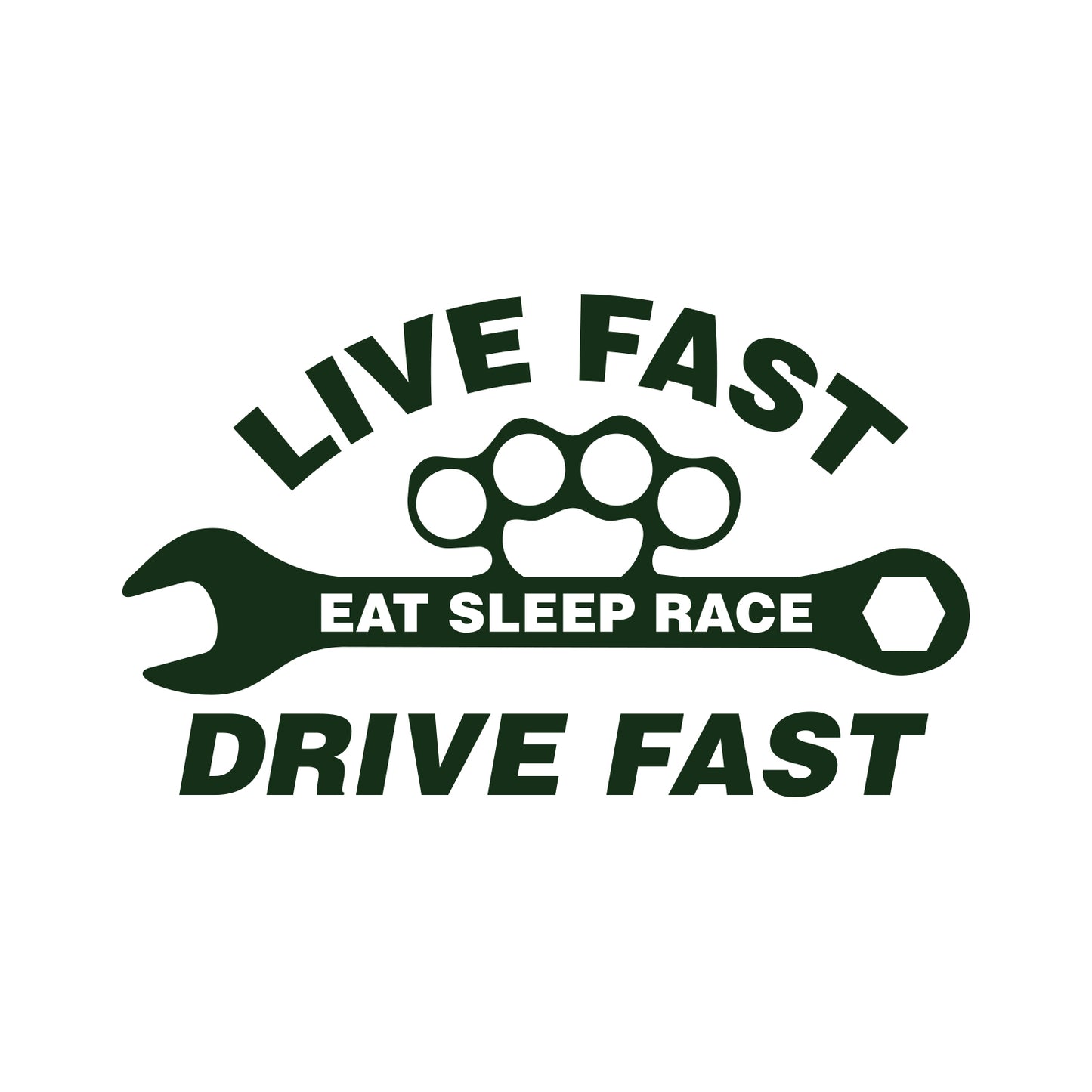 Live Fast Eat Sleep Race Sticker