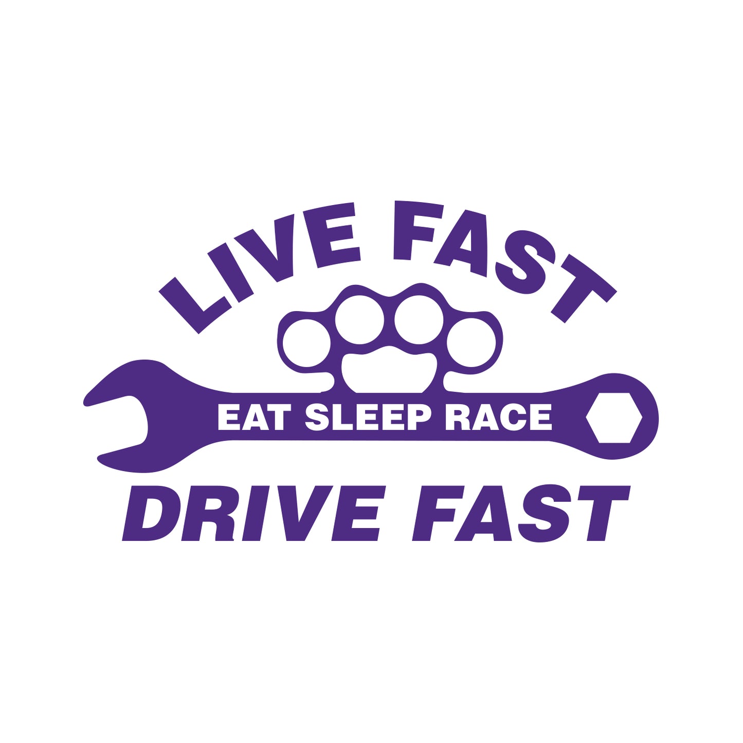 Live Fast Eat Sleep Race Sticker