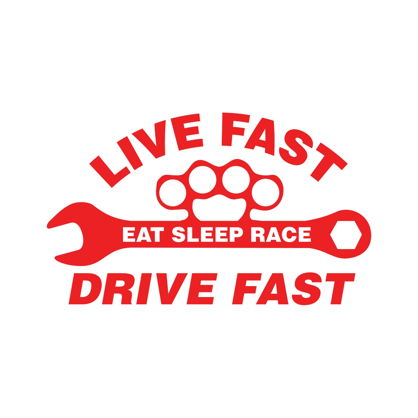 Live Fast Eat Sleep Race Sticker