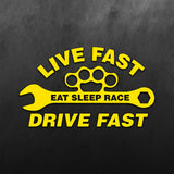 Live Fast Eat Sleep Race Sticker