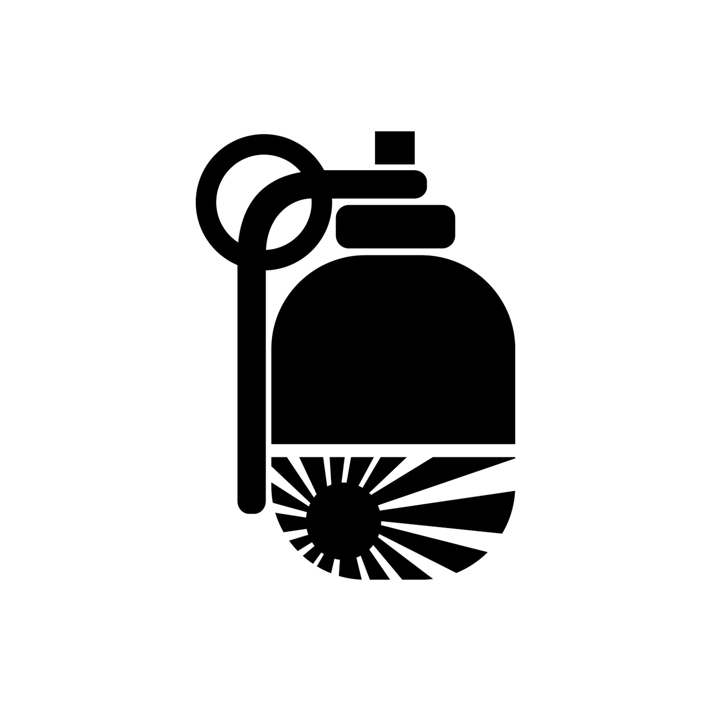 Grenade Half Rising Sun Sticker
