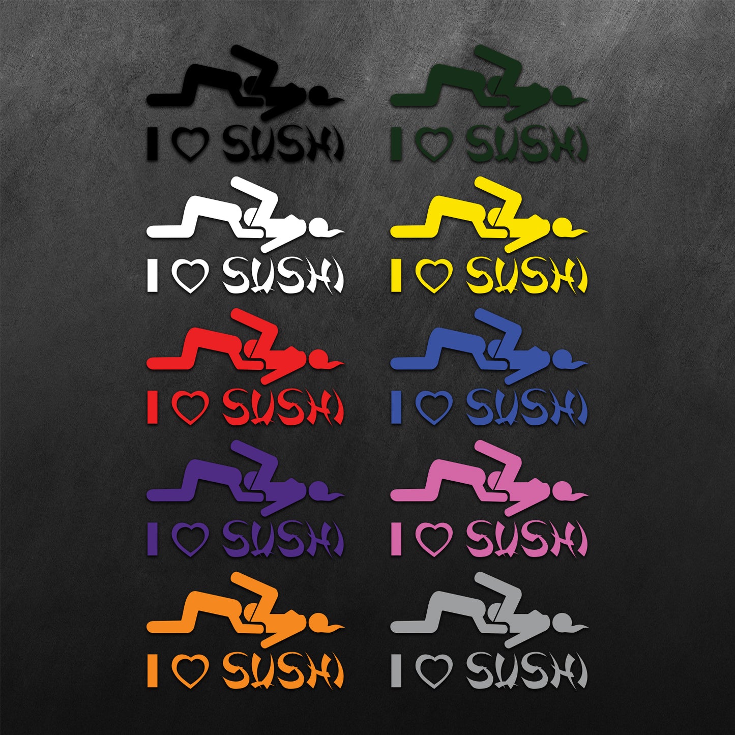 Funny & Rude JDM I Love Sushi Sticker