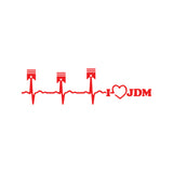 JDM Heart I Love Piston Sticker