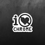 JDM Heart I Love Chrome Sticker
