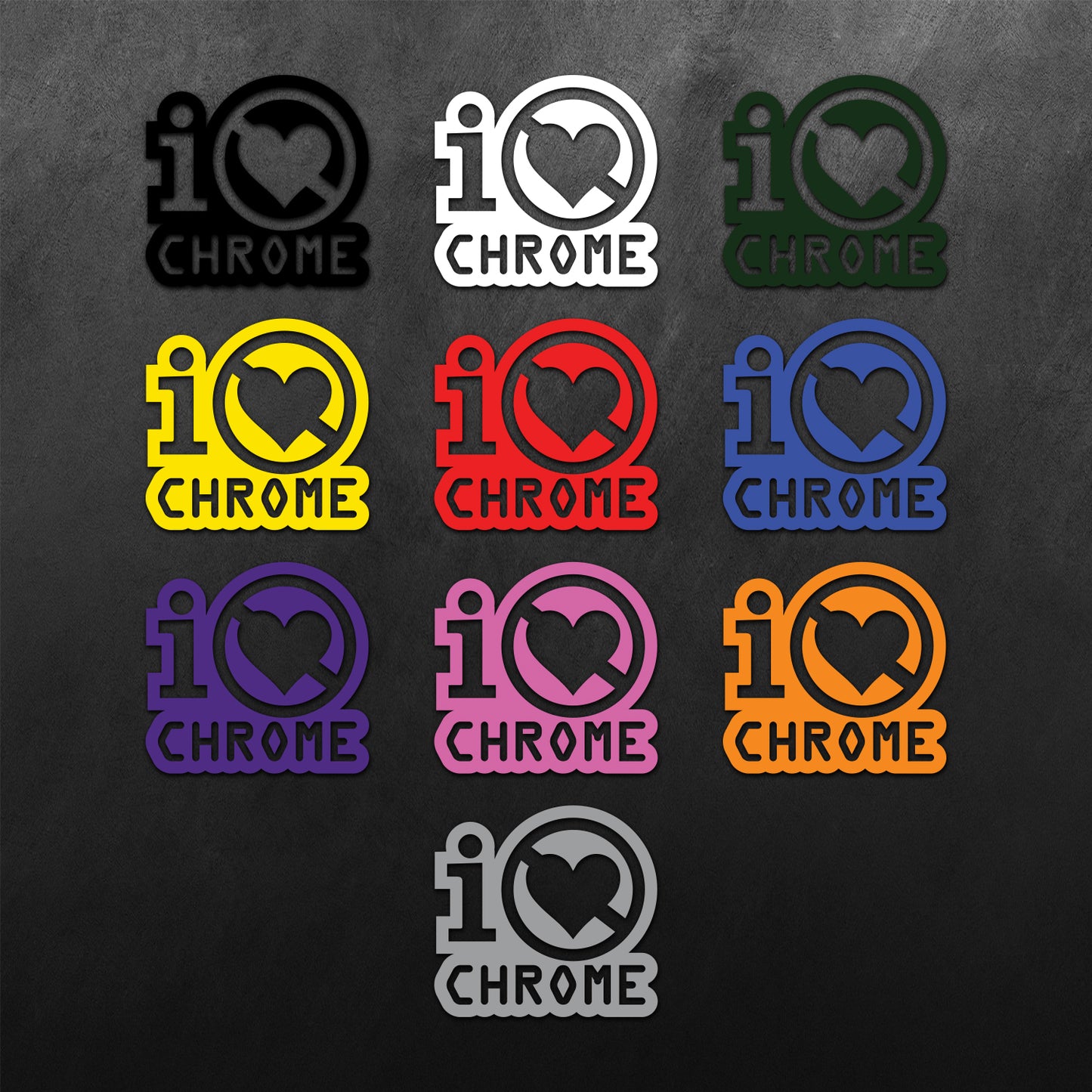 JDM Heart I Love Chrome Sticker