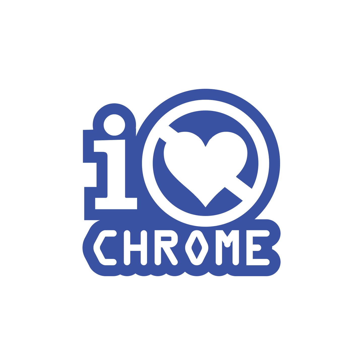 JDM Heart I Love Chrome Sticker