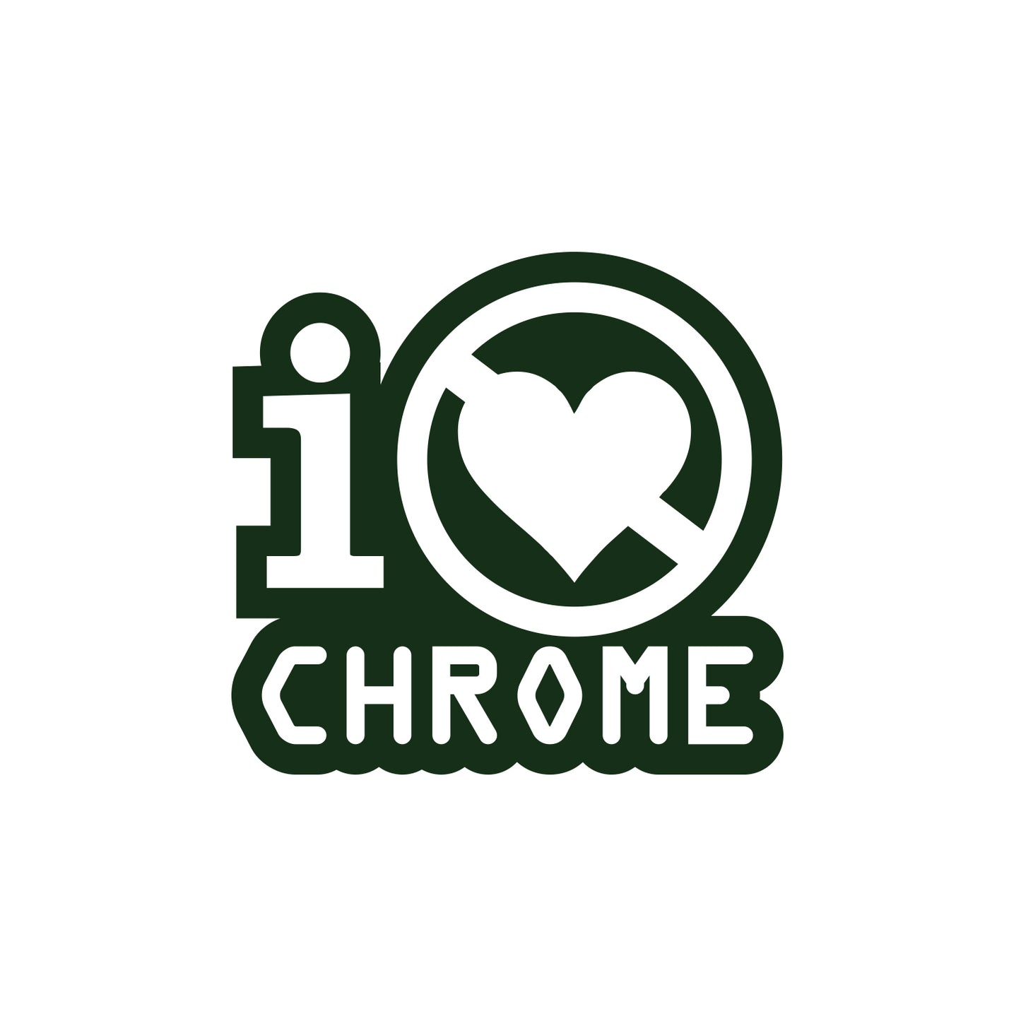JDM Heart I Love Chrome Sticker