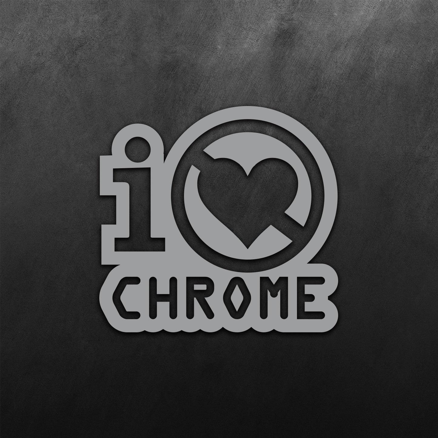 JDM Heart I Love Chrome Sticker