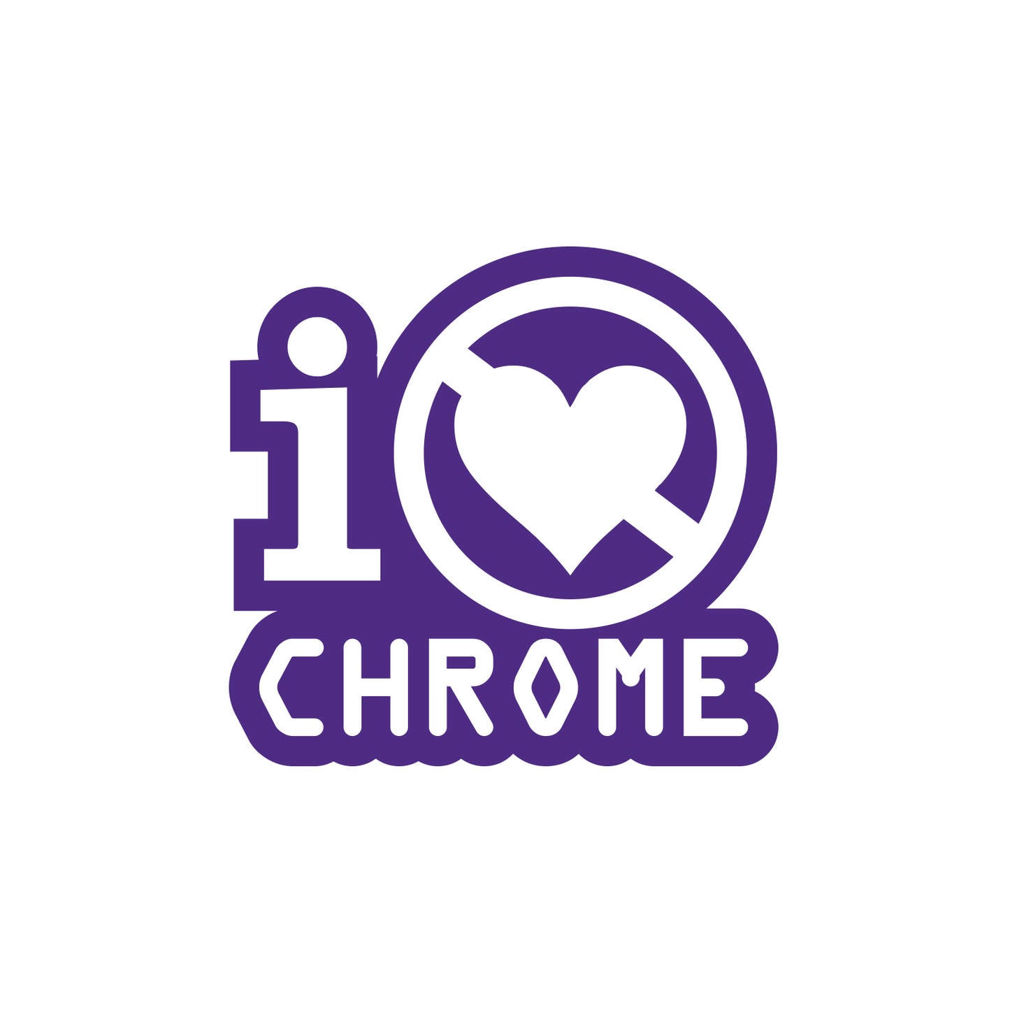 JDM Heart I Love Chrome Sticker