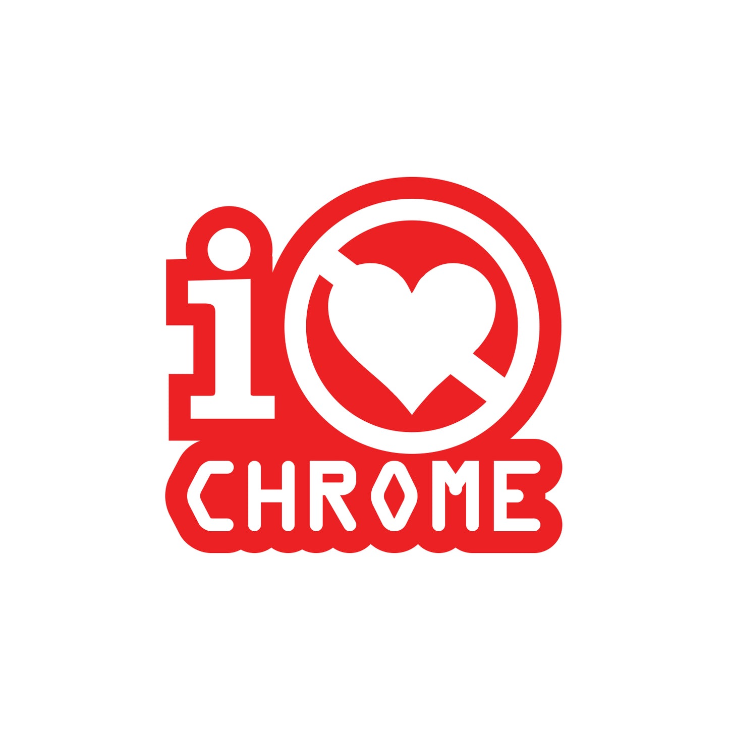 JDM Heart I Love Chrome Sticker