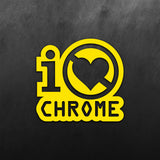 JDM Heart I Love Chrome Sticker