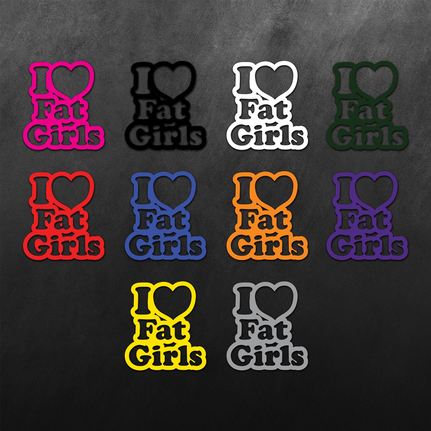 JDM Heart I Love Fat Girl Sticker
