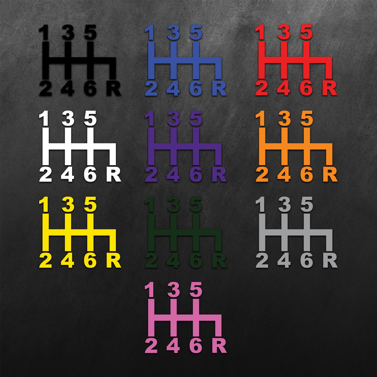 6 Speed Shift Pattern Sticker