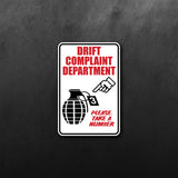 Drift Complaint Departement Sticker